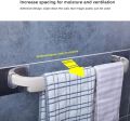 Wall Mounted Towel Rail Rack - Self-Adhesive, Punch-Free Plastic Towel Holder for Bathroom and Kitchen - Ideal Storage Solution.