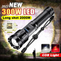 2000000LM XHP200 Bright LED Flashlight with COB Work Light 5000mAH Type-C Usb Rejected Tactical Flashlight XHP50 Zoom Torch. 