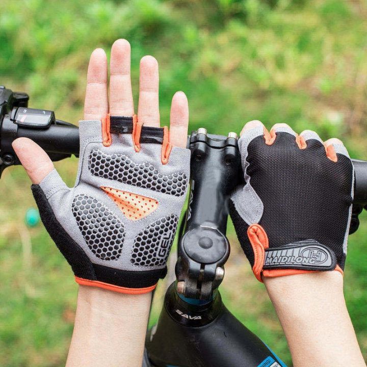 thumbnail image 2 of Quality Wears USA Men's Leather Fingerless Fitness Gloves - Half-Finger For Cycling, Gym, & Motorcycle 2 of 6