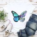 T-shirts Women 2022 Floral Butterfly Cute Vintage Summer Clothing 90s Tshirt Top Lady Print Clothes Stylish 2021 Tee T-Shirt.