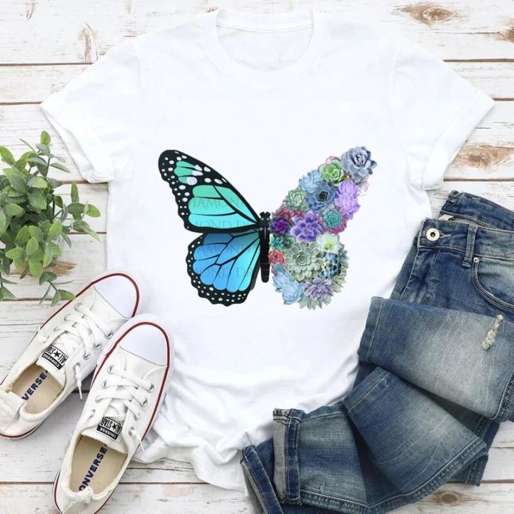 T-shirts%20Women%202022%20Floral%20Butterfly%20Cute%20Vintage%20Summer%20Clothing%2090s%20Tshirt%20Top%20Lady%20Print%20Clothes%20Stylish%202021%20Tee%20T-Shirt%20-%20Image%203