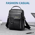 Vintage PU Men Handbag Leather Crossbody Bags Mens Multi-pocket Men Shoulder Bag Zipper Solid Waterproof for Travel Business. 
