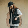 High Street Tooling Vest Men Streetwear Cargo Vest Hip Hop Sleeveless Jacket Gilet Military Multi-Pocket Outdoors Coat Handsome. 