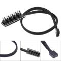 PWM Fan Hub Distributor 4-Pin 1 to 5 PC CPU Heatsink Box Fan Distributor Hub Adapter Cable for Computer Cooler. 