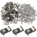 100 Pcs Fence Wire Clamps & Screws, Agricultural Fencing Mounting Clips Clamp For Mount 12-16 Gauge Welded Wire To Wood Sunlight Mall.