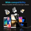 3A Magnetic Cable Quick charge 3.0 Micro USB Charger Type C Fast Charging For iPhone 7 XS/Samsung S8 Magnet Phone data Cables. 