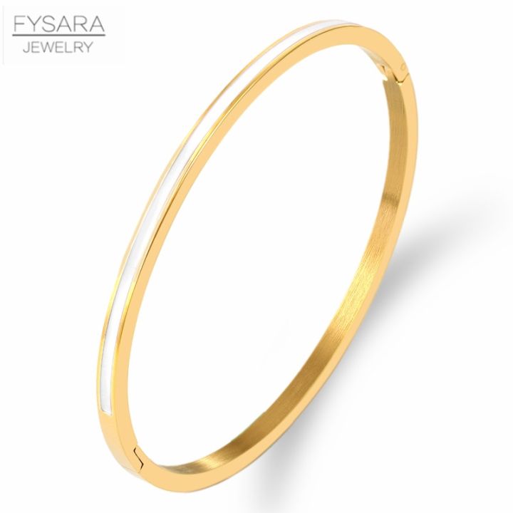 FYSARA%203mm%20Thin%20Colorful%20Orange%20Enamel%20Bangles%20Bracelets%20for%20Women%20Party%20Fashion%20Bangles%20Stainless%20Steel%20Jewelry%207%20Color%20-%20Image%202