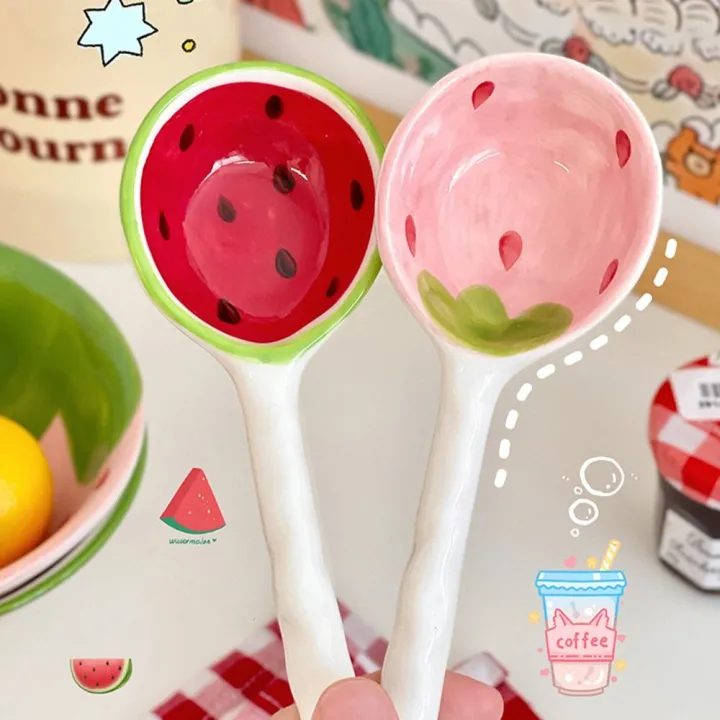 Large%20Cereal%20Bowl%20Scoop%20Watermelon%20Strawberry%20Shaped%20Hand%20Painted%20Ramen%20Spoon%20Long%20Handle%20Cute%20Kitchen%20-%20Image%205