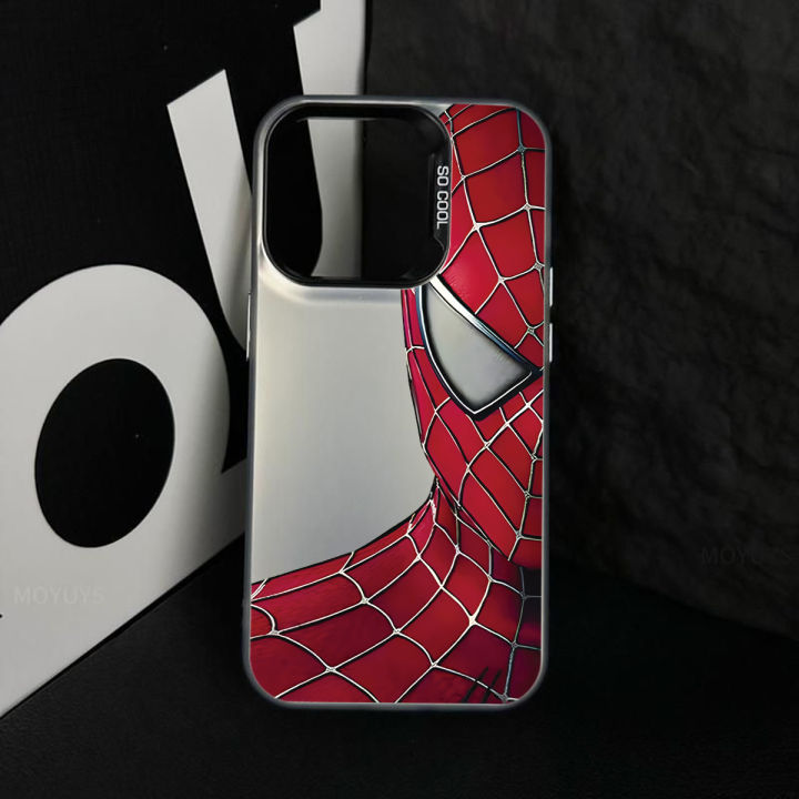 Olige%20Case%20For%20iPhone%2011%2012%2013%2014%2015%20Pro%20Max%20Marvel%20Cool%20and%20Trendy%20Personalized%20Laser%20High%20Grade%20Half%20Faced%20Spider%20Man%20Anti%20Drop%20phone%20case%20back%20cover%20-%20Image%203