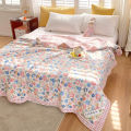 100%Inside and Outside Cotton Summer Quilt Airable Cover Summer Blanket Pure Cotton Double Single Machine Washable Summer Thin Quilt Core.
