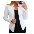 Open front Cardigan Fashionable Notched Notched collar Coat Daily work wear Collar Shirt for Office attire Formal occasions. 