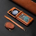 Crossbody Wallet Phone Case for Samsung Galaxy Z Flip 5 4 3 Flip5 Flip4 Flip3 5G RFID Blocking Cards Slot Lanyard Leather Cover. 
