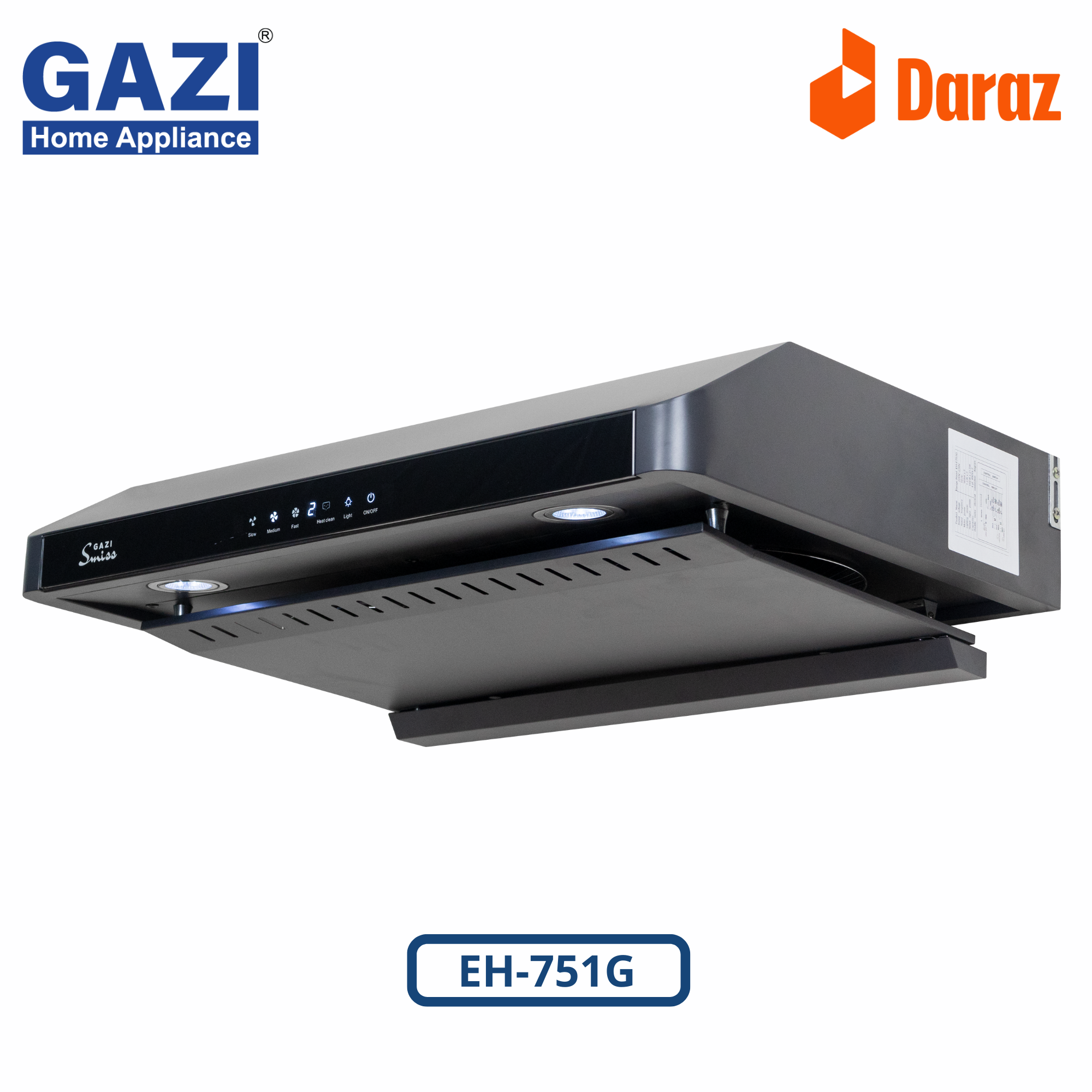 EH-F751G Gazi Smiss 30 Inch Kitchen Hood with Hand Motion Sensor & Touch Switch