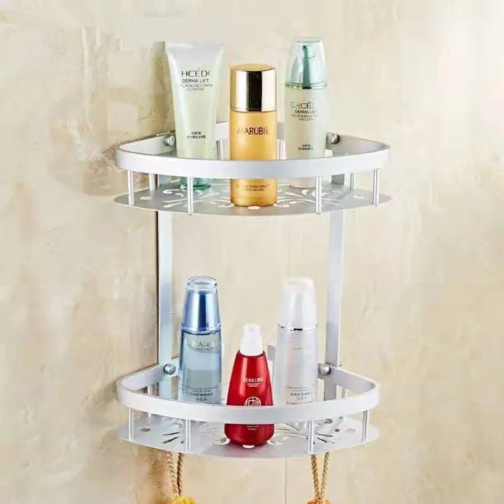 Good Quality Bathroom Shelf 2 Layer Aluminum Triangular Rack Bathroom ...