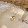 Two Round Shaped Necklaces Female Exquisite Geometric Women Chain Choker Neck Necklace Birthday Gift For Ladies Fashion Jewelry.