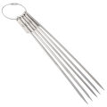 5pcs 10 In ch Flat Titanium Barbecue Skewers Outdoor Backyard Picnic BBQ Grilling Kabob Skewers BBQ Sticks with Wire Ring.