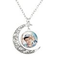 Cute Jyp Meme Necklace Lovers Women Glass Cabohcon Moon Pendant Accessories Party Girls Chain Charm Jewelry for Women Gift.