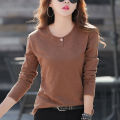 2023 Autumn and Winter New Korean Style Long Sleeve T T-shirt Women's Slim Fit All-Match Bottoming Shirt Top Simple Inner Wear Younger. 