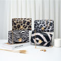 Women's Bag New Leopard Stripe Lock Chain Small Square Bag Leisure Phone Bag Small Bag small bag. 
