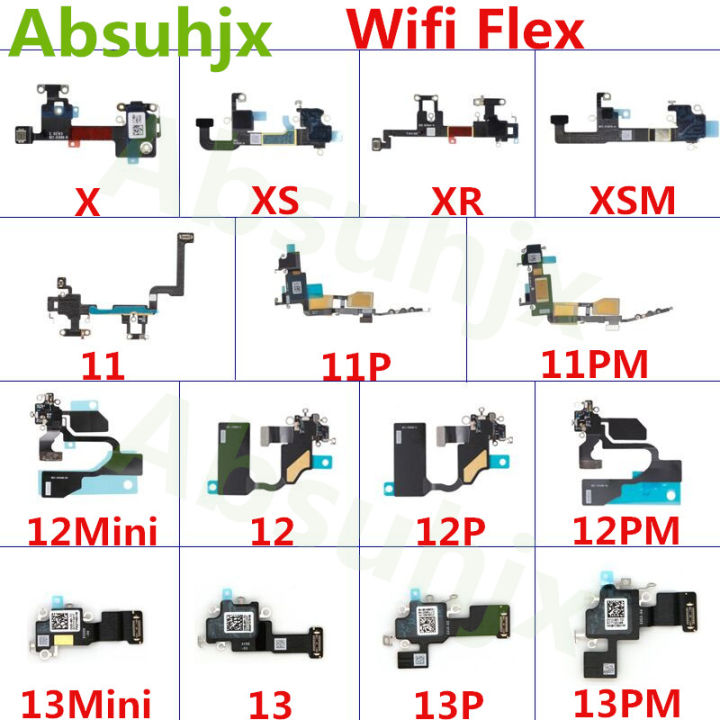 Absuhjx 1pcs Wifi Antenna Flex Cable For iPhone X XS Max XR 11 12 13 Pro Max Mini Wi-Fi Signal Bluetooth Ribbon Replace Parts