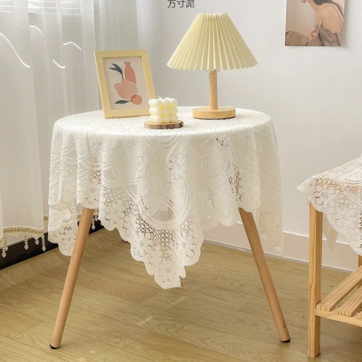 Tablecloth, vintage lace, white light luxury coffee table, bedside TV cabinet, dust cover, cloth, long square, refrigerator, book wholesale