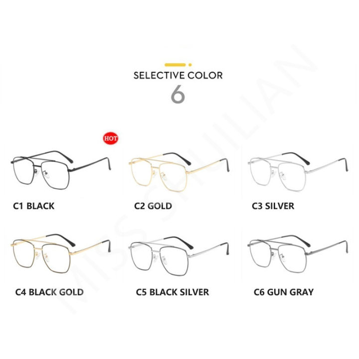 2024%20New%20Double%20Bridge%20Square%20Anti-blue%20Light%20Glasses%20Frame%20Women%20Men%20Vintage%20Transparent%20Computer%20Oversize%20Pectacle%20Eyeglasses%20-%20Image%203