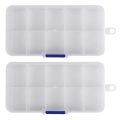 2X 10 Compartment Plastic Storage Box Transparent for Pearl Pin Jewelry Tools Small Accessories. 