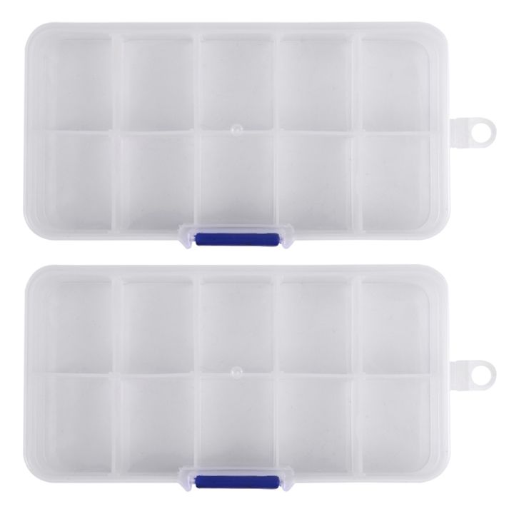 2X%2010%20Compartment%20Plastic%20Storage%20Box%20Transparent%20for%20Pearl%20Pin%20Jewelry%20Tools%20Small%20Accessories%20-%20Image%202