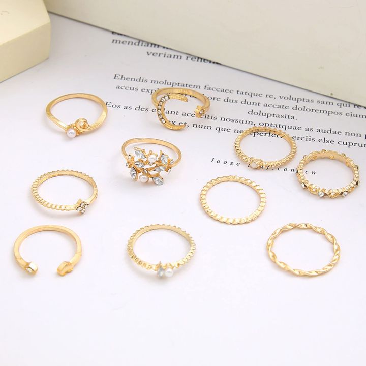 10Pcs/Set%20Trendy%20Sweet%20Crystal%20Leaf%20Flower%20Moon%20Star%20Opening%20Heart%20Rings%20Bohemian%20Women%20Rhinestone%20Jewelry%20Fashion%20Geometric%20Rings%20Set%20-%20Image%207