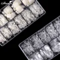Monja 550Pcs/Box False Toe Nails Full Cover Foot Nail Tips Acrylic Clear Natural Fake Nails UV Gel Extension Manicure Tool. 