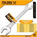 TOLSEN 20 X 22mm Double Open End Spanner Wrench Cr-V Chrome plated, stain finish Model: 15058.