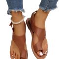 wish euro and american foreign trade plus size slip toe flat sandals female velcro after mixed with beach sandals amazon. 
