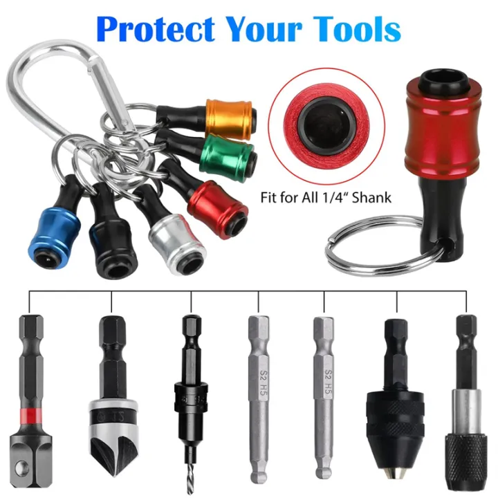 12Pcs%201/4%20Inch%20Hex%20Shank%20Screwdriver%20Bit%20Holders,%20Keychain%20Extension%20Bar,%20Portable%20Fast%20Change%20Bit%20Holder%20Set%20-%20Image%202