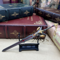 21cm The Black Sword Genshin Impact Keqing Chinese Mobile Game Peripherals Metal Weapon Model 1:6 Doll Equipment Accessories Toy. 