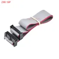2PCS 2.54MM pitch FC-6/8/10/14/16/20/40/50 PIN 30CM JTAG ISP DOWNLOAD CABLE Gray Flat Ribbon Data Cable FOR DC3 IDC BOX HEADER. 