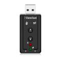Mini USB 2.0 3D Virtual 480Mbps External 7.1 Channel Audio Sound Card Adapter- black. 