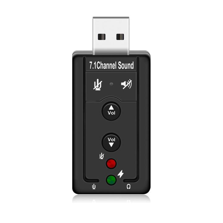 Mini USB 2.0 3D Virtual 480Mbps External 7.1 Channel Audio Sound Card Adapter- black