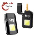 Cross border creative hot selling M8 electric wire lighter portable and rechargeable COB lighting flashlight. 