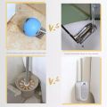 Panda Online Wall Mount No Drill Stainless Steel Toilet Brush with Holder Hideaway Bathroom Brushes Scrubber with Base Opening Closing Lid.