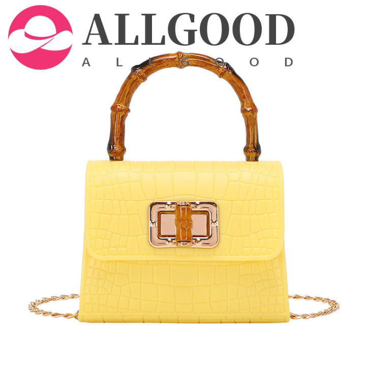 Small Women Jelly Bag PVC Handbag Purse Design Solid Crocodile Pattern Crossbody Shoulder Bags Chain Small Hand Bags Lady