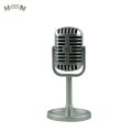 (Not a real microphone) Classic Retro Dynamic Vocal Microphone Vintage Style Mic Universal Stand Model Simulated microphone. 