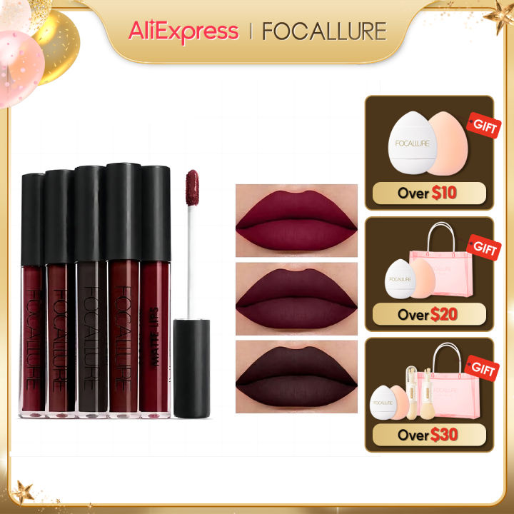 FOCALLURE Waterproof Lip Gloss Matte Velvet Long Lasting Nude Non-Stick Cup Liquid Lipstick Women Lips Makeup Cosmetics
