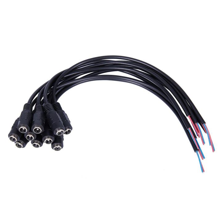 Harmony 10pcs 12V DC Power Plug Female Jack Plug Connector Cable 5.5X2.1mm With Cord Cable 15CM for CCTV LED Strip Light