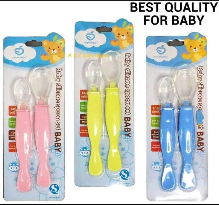 Baby Feeding Spoon Set imported Plastic Material In Light Green Color