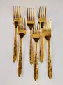 Exclusive 3D 12 Pcs Golden Plated Stainless Steel tea &  Fork Spoon set.. 
