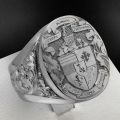 Luxury Gold Plated Coat of Arms Sweet Signet Engraved Rings for Men Women Hip Hop Dance Party Court Style Ring Jewelry Gift.