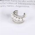 1Pcs Cute White Pearl Full Zircon Stud Earrings For Women.