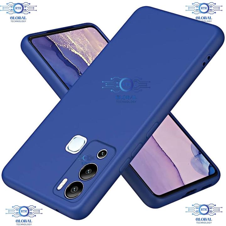 for Infinix Hot 12i Back Cover Simple Candy Color Square Edge Liquid Silicone Phone Case Mobile Phone Back Cover