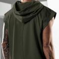 Summer Mens Sleeveless Hoodie T-Shirts Muscle Sweatshirt Cool Hoody Tops Gym Sport Slim Fitness Hooded Sportswer Tees Fashion. 