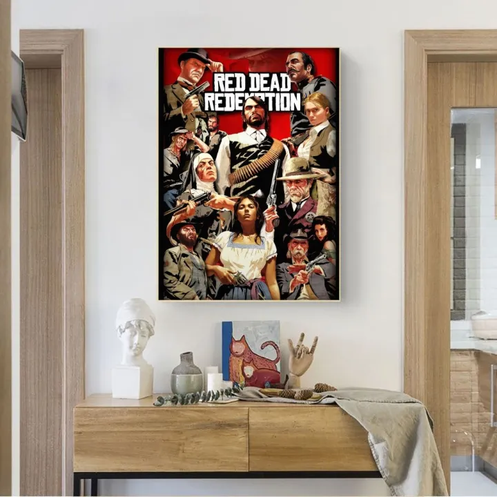Game%20Red%20Dead%20Redemption%202%20Poster%20No%20Framed%20Poster%20Kraft%20Club%20Bar%20Paper%20Vintage%20Poster%20Wall%20Art%20Painting%20Bedroom%20Study%20Stickers%20-%20Image%202